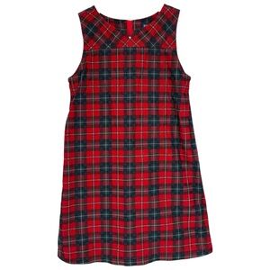 Lands End Plaid Girls Shift Christmas Dress Size 6X